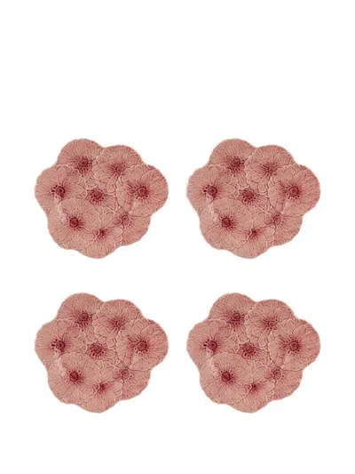 Bordallo Pinheiro Maria Flor Plate Set (four-person Setting) In Pink