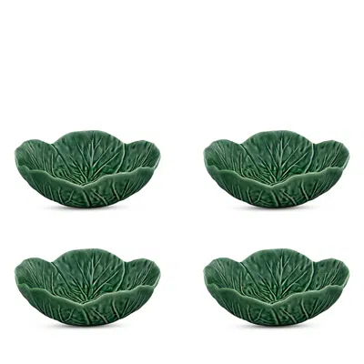 Bordallo Pinheiro Medium Cabbage Bowl, Set Of 4 In Green