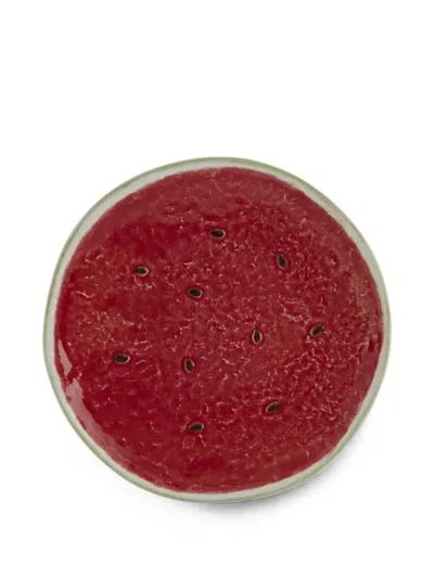 Bordallo Pinheiro Melancia Fruit Plate (set Of Four) In Red