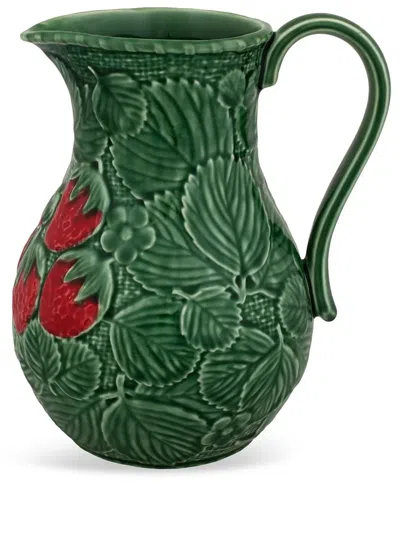 Bordallo Pinheiro Morango Strawberry Print Pitcher In Grün