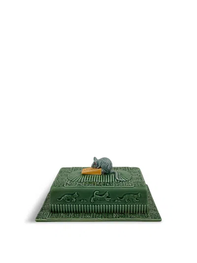 Bordallo Pinheiro Mouse Cheese Tray With Lid In Green
