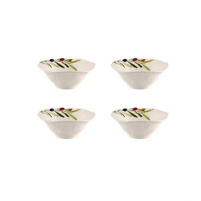 Bordallo Pinheiro Olival Cereal Bowl, Set Of 4 In Green;ivory