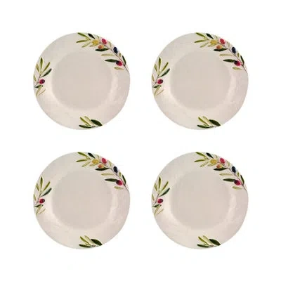 Bordallo Pinheiro Olival Dinner Plate, Set Of 4 In Green;ivory