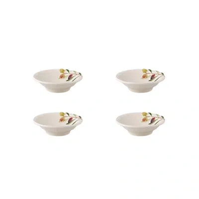 Bordallo Pinheiro Olival Small Bowl, Set Of 4 In Green;ivory