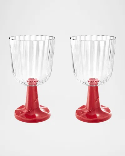 Bordallo Pinheiro Patio Glass Goblets, Set Of 2 In Red