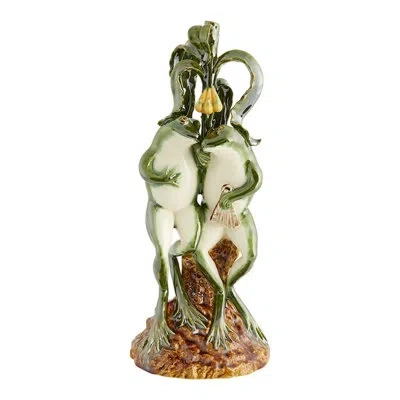 Bordallo Pinheiro Paulo And Virginia Figurine In Green,brown