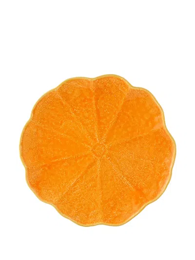 Bordallo Pinheiro Pumpkin Embossed Shallow Plate (four-person Setting) In Orange