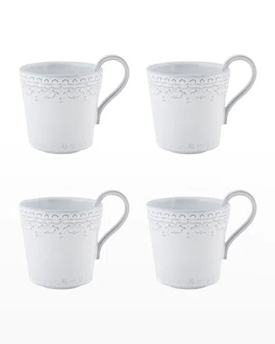 Bordallo Pinheiro Rua Nova Mug, Set Of 4 In Antique White