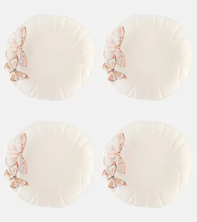 Bordallo Pinheiro Set Of 4 Ceramic Dinner Plates By Claudia Schiffer