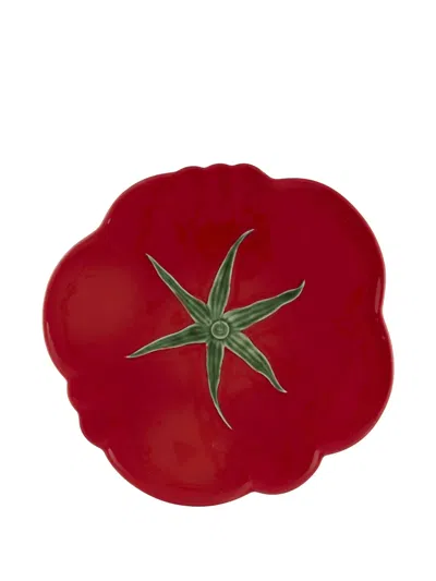 Bordallo Pinheiro Small Tomato Plate (four-person Setting) In Red