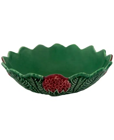 Bordallo Pinheiro Strawberries 9.3" Round Bowl In Green