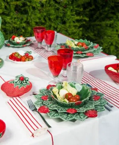 Bordallo Pinheiro Strawberries Dinnerware Collection In Green