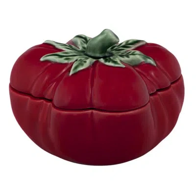 Bordallo Pinheiro Tomato Box Decorative Bowl In Red/green In Red,green
