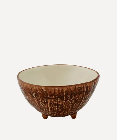 Bordallo Pinheiro Tropical Fruits Coconut Bowl In Brown
