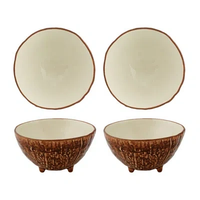 Bordallo Pinheiro Tropical Fruits Coconut Dessert Bowl