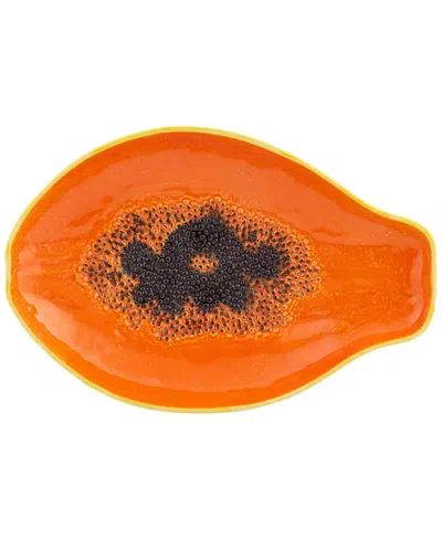 Bordallo Pinheiro Tropical Fruits Papaya Platter In Orange