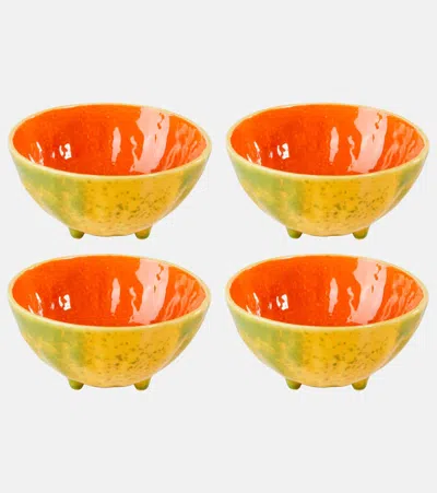 Bordallo Pinheiro Tropical Fruits Papaya Set Of 4 Earthenware Bowls
