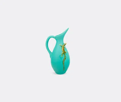 Bordallo Pinheiro Jarro Com Lagartixa Ceramic Vase In Multicolour