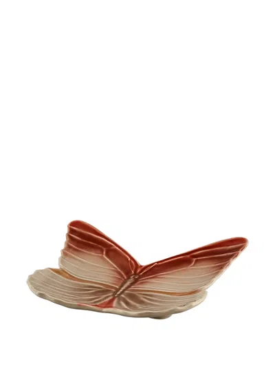 Bordallo Pinheiro X Claudia Schiffer Cloudy Butterflies Dessert Plate (four-person Setting) In Brown