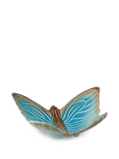 Bordallo Pinheiro X Claudia Schiffer Cloudy Butterflies Fruit Bowl In Blue
