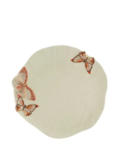 Bordallo Pinheiro X Claudia Schiffer Cloudy Butterflies Plate (two-person Setting) In Neutral