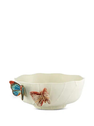 Bordallo Pinheiro X Claudia Schiffer Large Cloudy Butterflies Salad Bowl In White