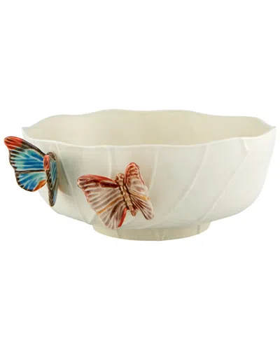 Bordallo Pinhiero 135oz Salad Bowl Cloudy Butterflies By Claudia Sch In White