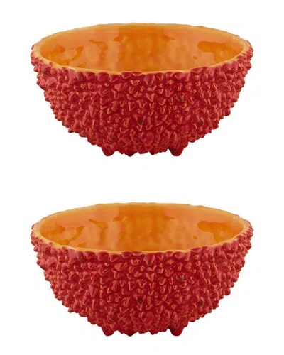 Bordallo Pinhiero Amazonia Red Bowls (set Of 2)