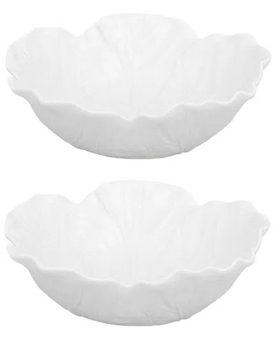 Bordallo Pinhiero Bordallo Pinheiro Cabbage Salad Bowls Set In White