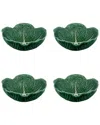 Bordallo Pinhiero Bordallo Pinheiro Set Of 4 Cabbage Cereal Bowls