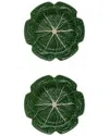 Bordallo Pinhiero Bordallo Pinheiro Set Of 2 Cabbage Charger Plates