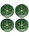 Bordallo Pinhiero Bordallo Pinheiro Set Of 4 Cabbage Dessert Plates