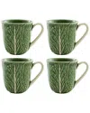 Bordallo Pinhiero Bordallo Pinheiro Set Of 4 Cabbage Mugs