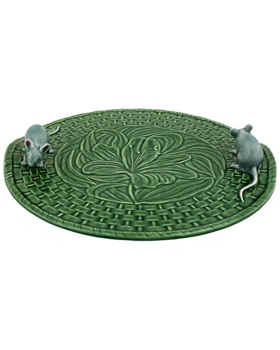 Bordallo Pinhiero Lily Cheese Tray With Mouses In Green