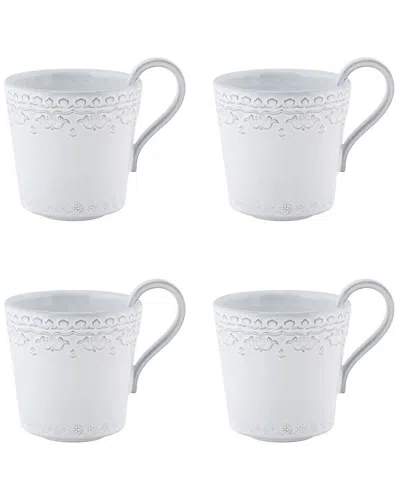 Bordallo Pinhiero Rua White Nova Mugs (set Of 4)