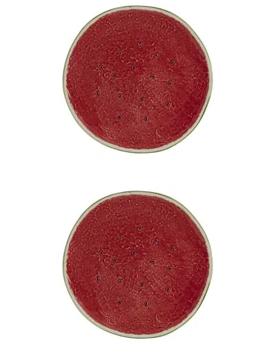 Bordallo Pinhiero Watermelon Charger Plates (set Of 2) In Red