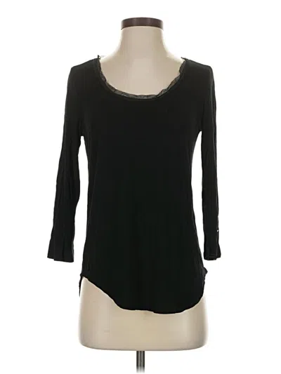 Pre-owned Bordeaux 3/4 Sleeve Top Black Scoop Neck Tops