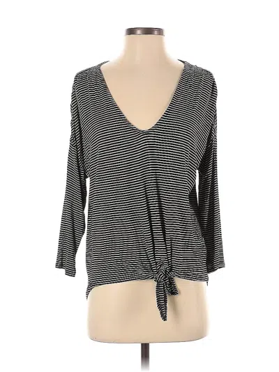 Pre-owned Bordeaux 3/4 Sleeve Top Black V Neck Tops