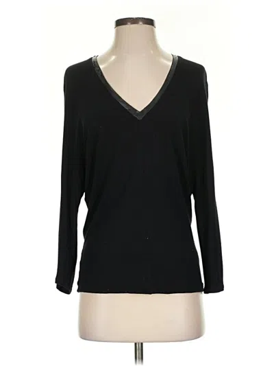 Pre-owned Bordeaux 3/4 Sleeve Top Black V-neck Tops