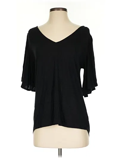 Pre-owned Bordeaux 3/4 Sleeve Top Black V-neck Tops