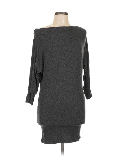 Pre-owned Bordeaux 3/4 Sleeve Top Gray Boatneck Tops