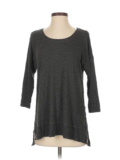 Pre-owned Bordeaux 3/4 Sleeve Top Gray Boatneck Tops