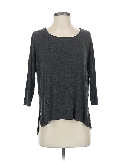 Pre-owned Bordeaux 3/4 Sleeve Top Gray Boatneck Tops