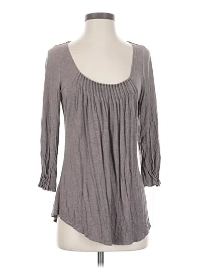 Pre-owned Bordeaux 3/4 Sleeve Top Gray Scoop Neck Tops