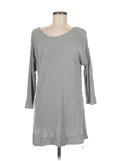 Pre-owned Bordeaux 3/4 Sleeve Top Gray Scoop Neck Tops
