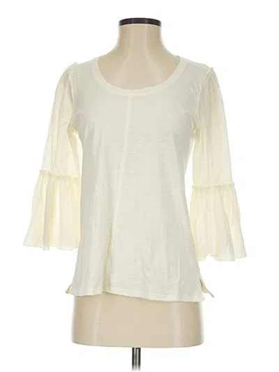 Pre-owned Bordeaux 3/4 Sleeve Top Ivory Cold Shoulder Neckline Tops