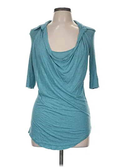 Pre-owned Bordeaux 3/4 Sleeve Top Teal Cowl Neck Tops