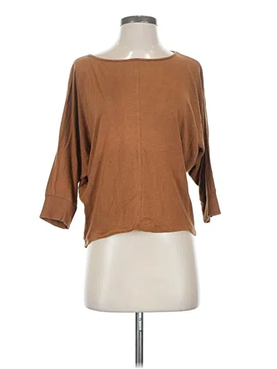 Pre-owned Bordeaux 3/4 Sleeve T-shirt In Brown