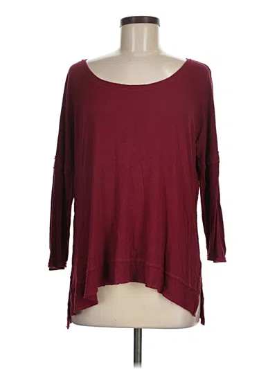 Pre-owned Bordeaux 3/4 Sleeve T-shirt In Burgundy