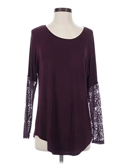 Pre-owned Bordeaux 3/4 Sleeve T-shirt In Burgundy